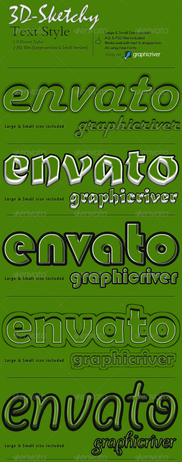 3D Sketchy Text Styles - Text Effects Styles
