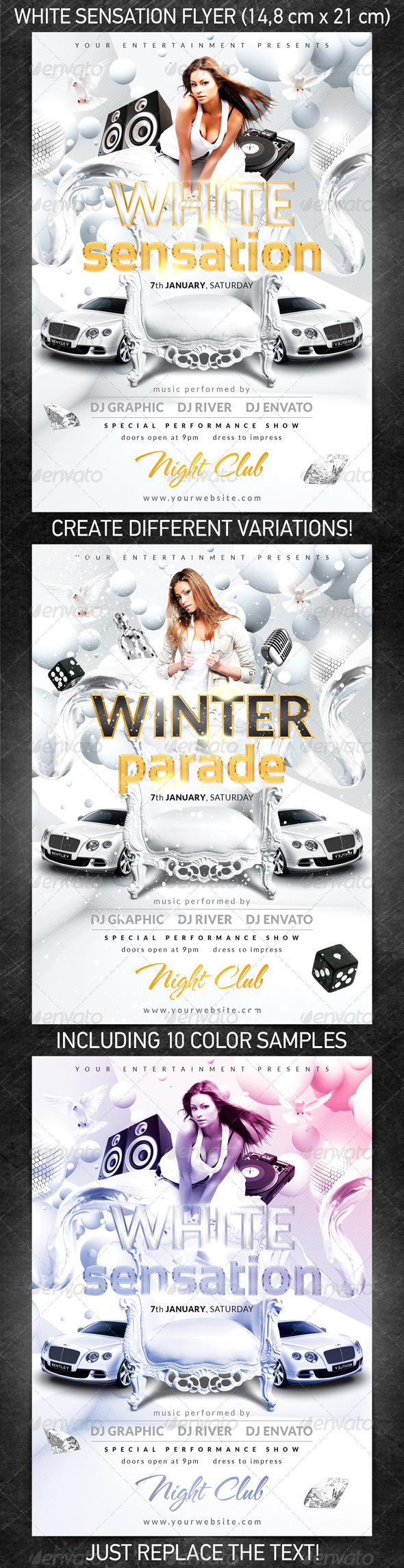 White Sensation Flyer - Clubs & Parties Events