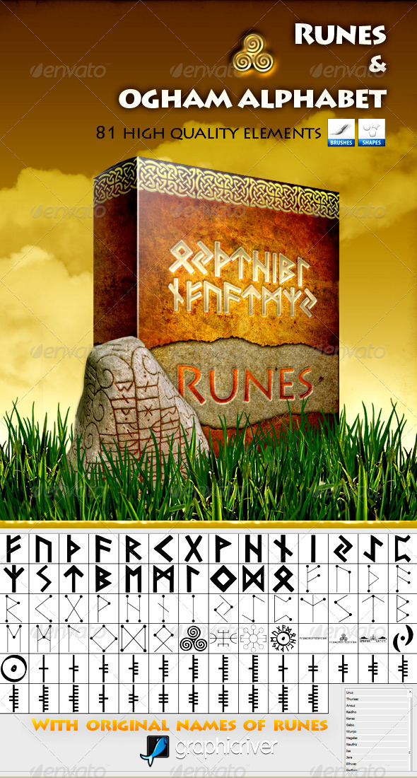 Runes and Ogham Alphabet - Miscellaneous Brushes