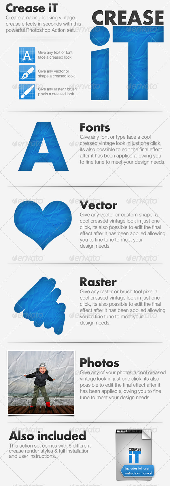Crease iT - Get The Vintage Creased Look - Text Effects Actions