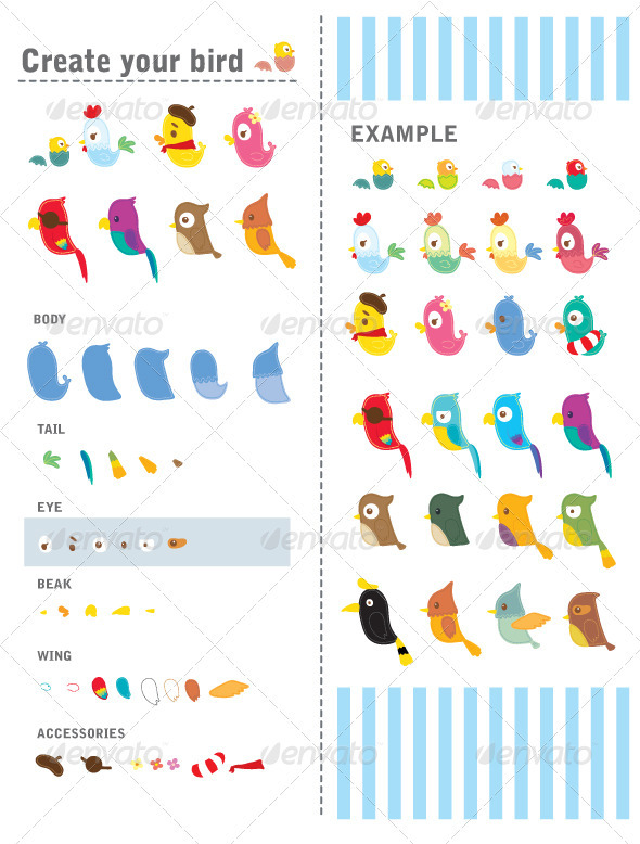 Create your bird - Animals Characters