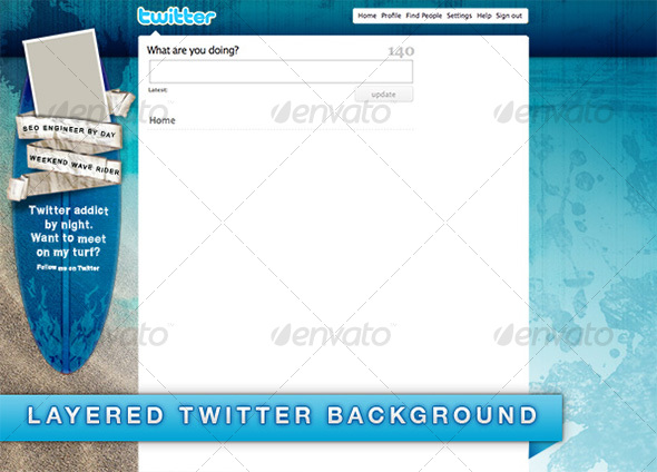 Surfer Background for Twitter - Miscellaneous Print Templates