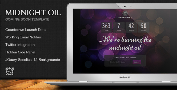 Midnight Oil - Coming Soon Html Template - Under Construction Specialty Pages