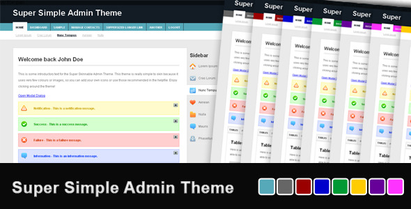 Super Simple Admin Theme - Admin Templates Site Templates