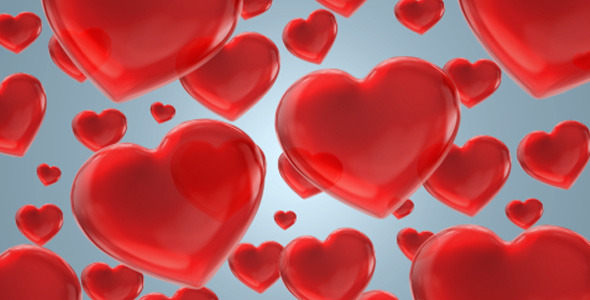 HD 1080p Motion Graphic Animation of Hearts Good to Use as Background in