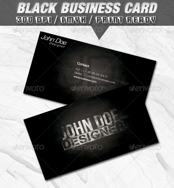Black Business Card - Grunge Business Cards
