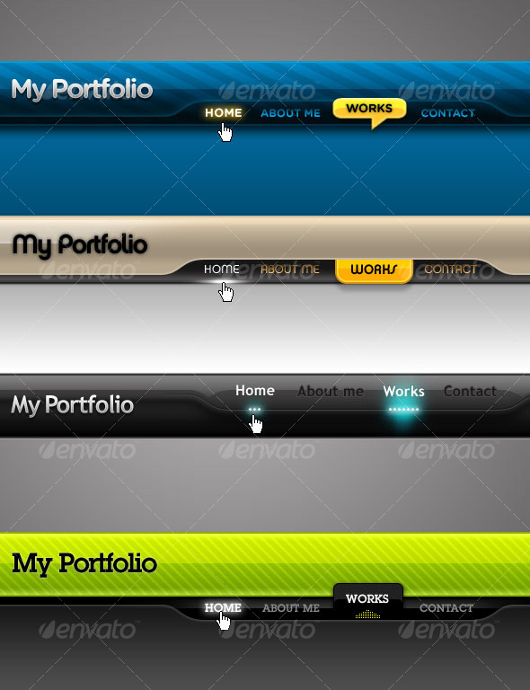 4 Stylish Web 2.0 Menu Bars - Web Elements