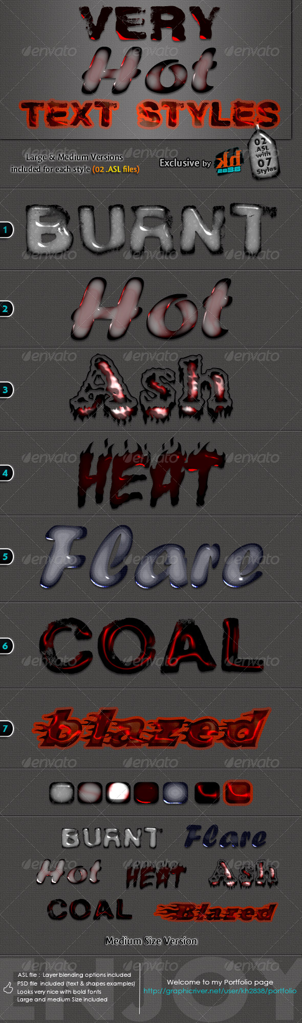 Very Hot Text Styles - Text Effects Styles