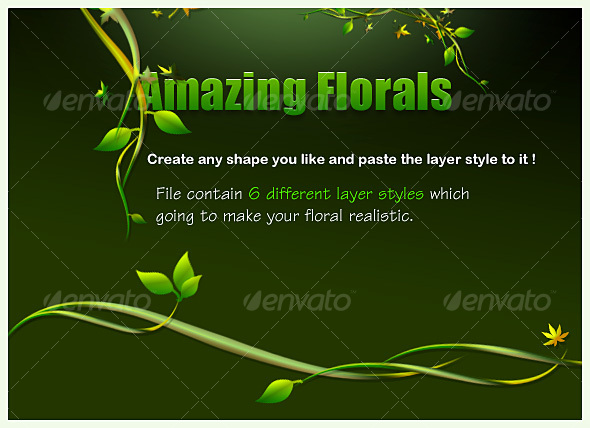 green floral layer styles - Text Effects Styles