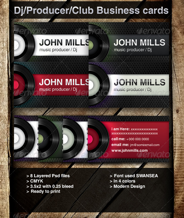DJ / Producer/ Club Business cards - Industry Specific Business Cards