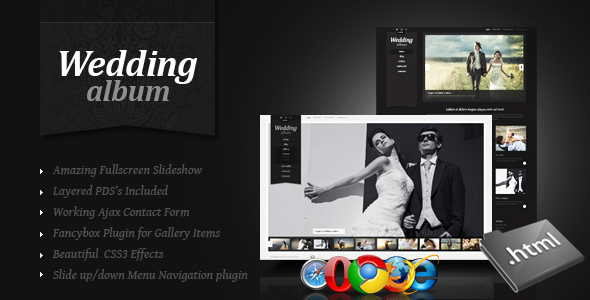Wedding Album Premium xHTML/CSS Template - Photography Creative
