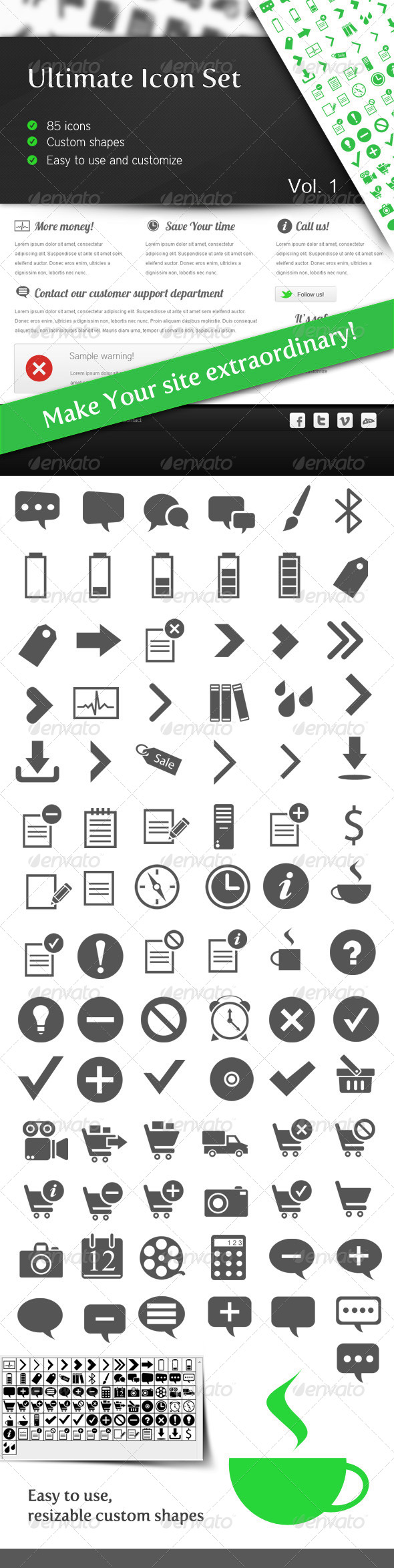 Ultimate Icon Set Vol 1 - Symbols Shapes