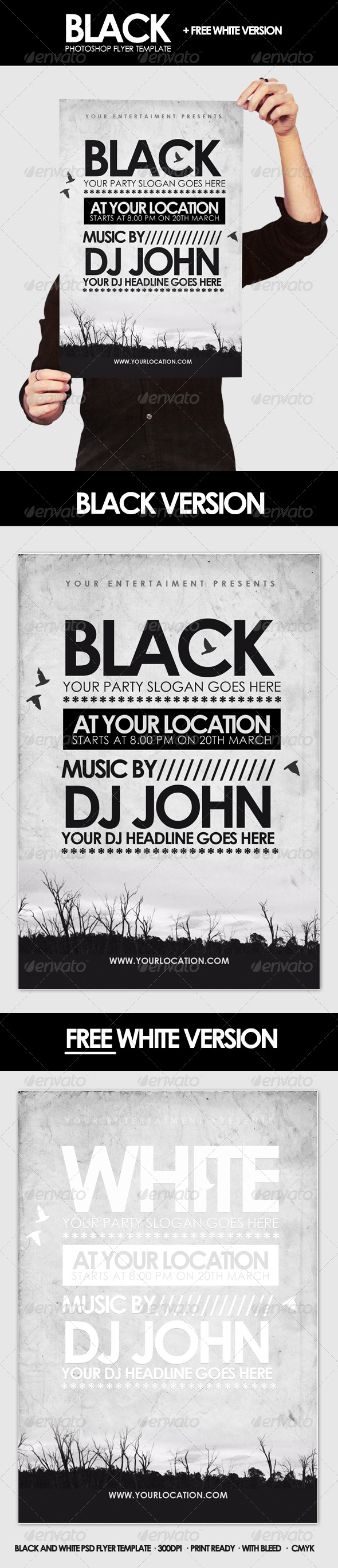 Black - Flyer Template - Clubs & Parties Events