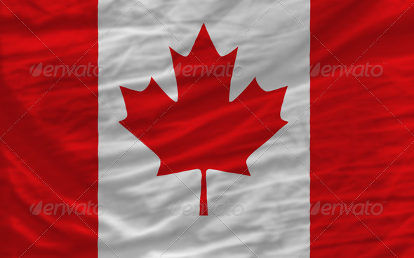 complete waved national flag of canada for background - Stock Photo - Images