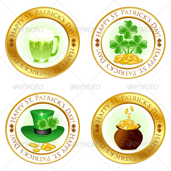 Set of Four Glossy Icons - Seasons/Holidays Conceptual