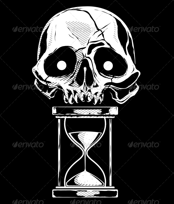 Skull with Sandtime - Tattoos Vectors
