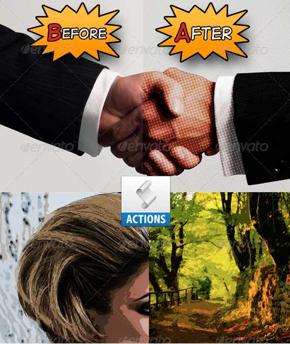 Cartoon/Comic-book effect Action - Photo Effects Actions.