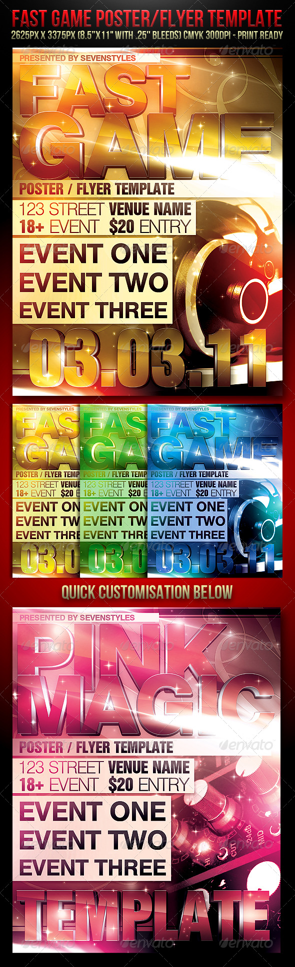 GraphicRiver Fast Game Poster Flyer Template 160294 GraphicRiver Fast Game Poster Flyer Template 160294