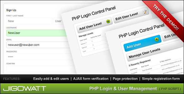PHP Login & User Management - CodeCanyon Item for Sale