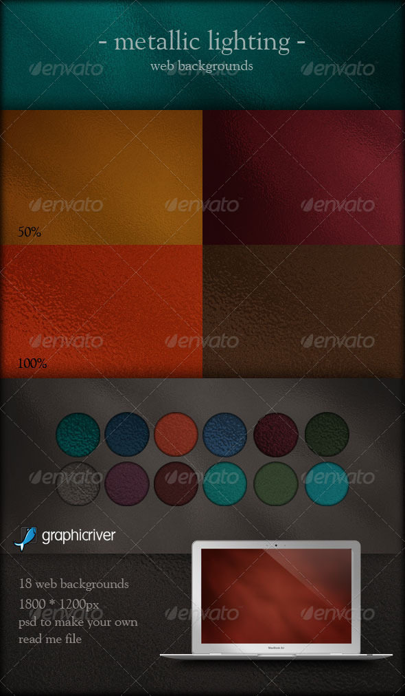 GraphicRiver Metallic Lighting Web Backgrounds 161509 GraphicRiver Metallic Lighting Web Backgrounds 161509