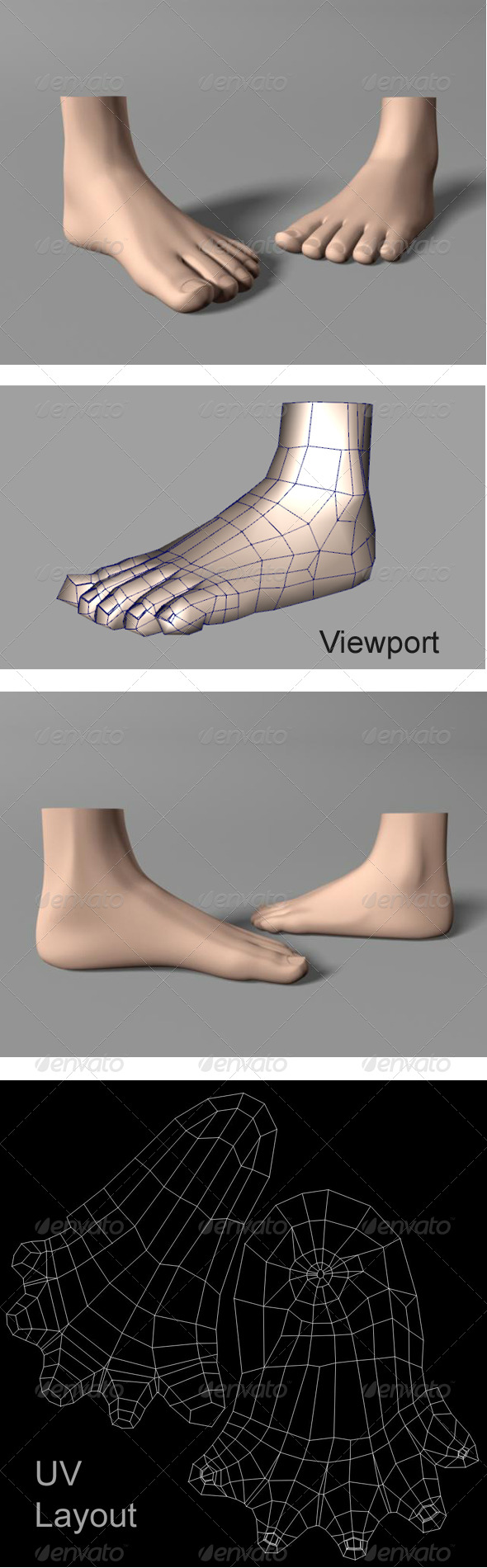 human foot model blender download