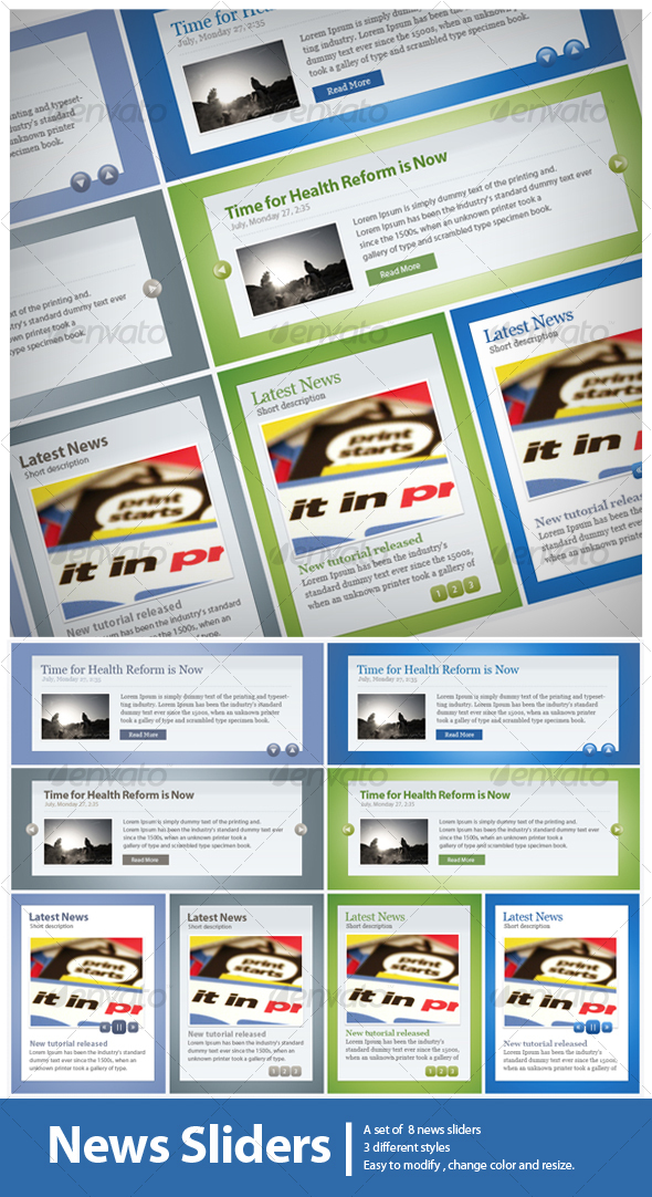 News Sliders Set. 2 - Web Elements