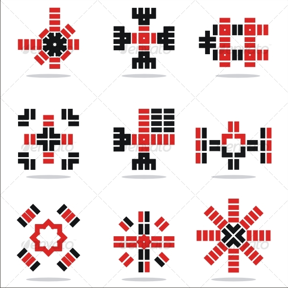set of vector abstract icons - Abstract Icons