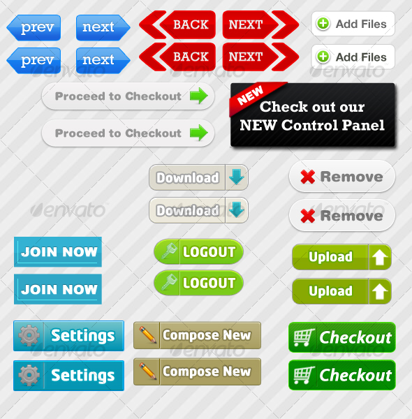 15 Web Buttons - Buttons Web Elements