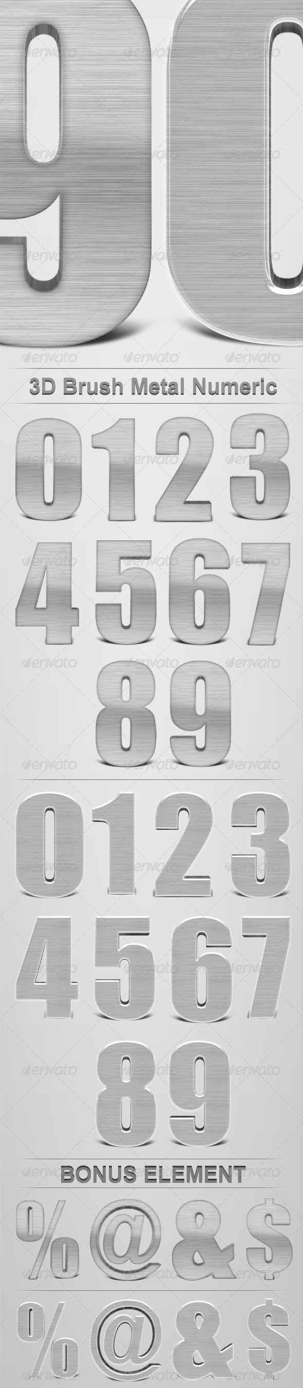 GraphicRiver 3D Brush Metal Numeric 164162 GraphicRiver 3D Brush Metal Numeric 164162