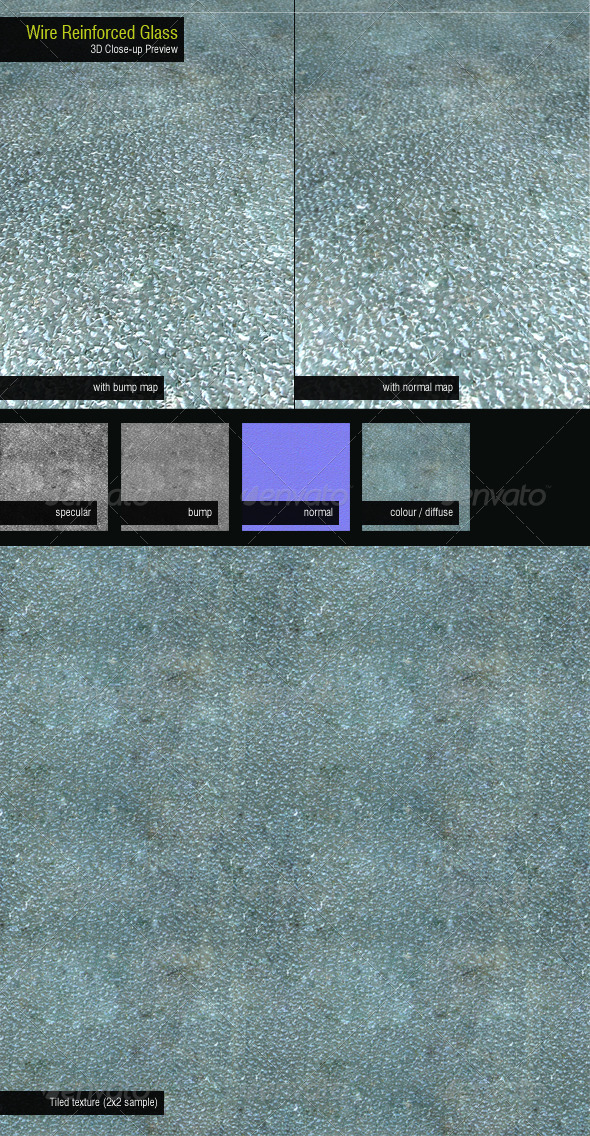 Wire Reinforced Glass - 3DOcean Item for Sale