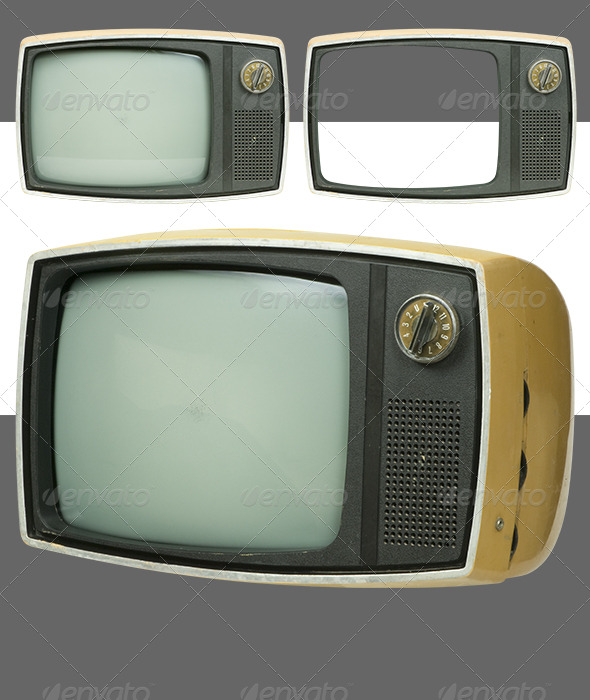 Antique TV set - Technology Isolated Objects