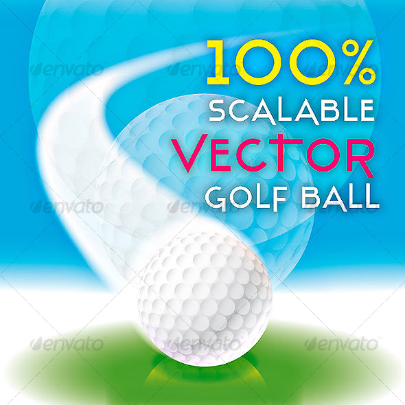 REALISTIC 100% SCALABLE GOLF BALL VECTOR - Man-made objects Objects