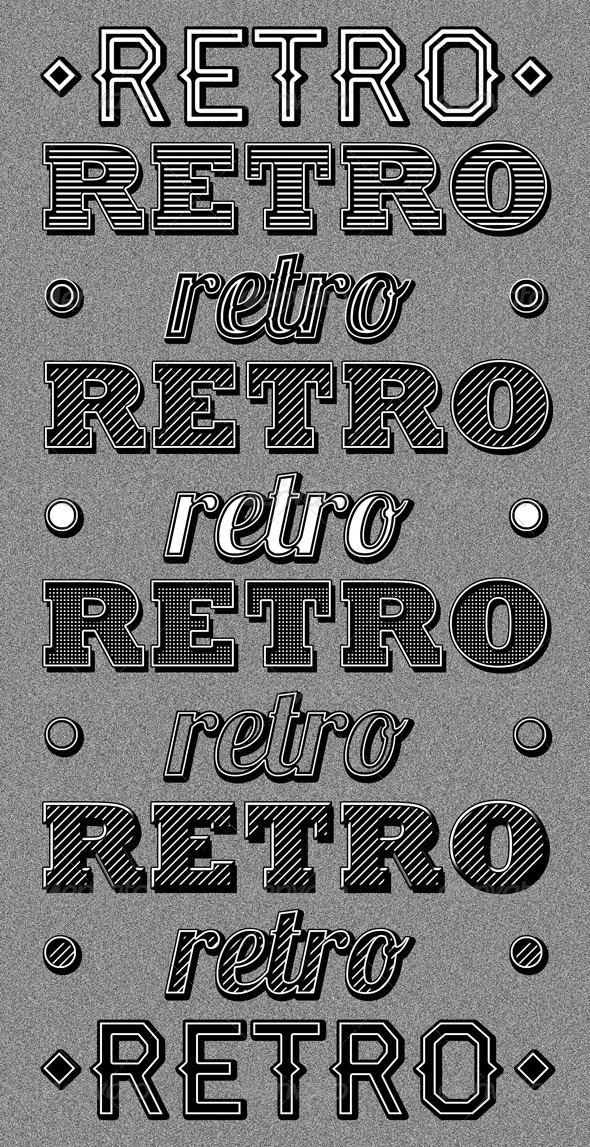 Retro Type Styles - Text Effects Styles