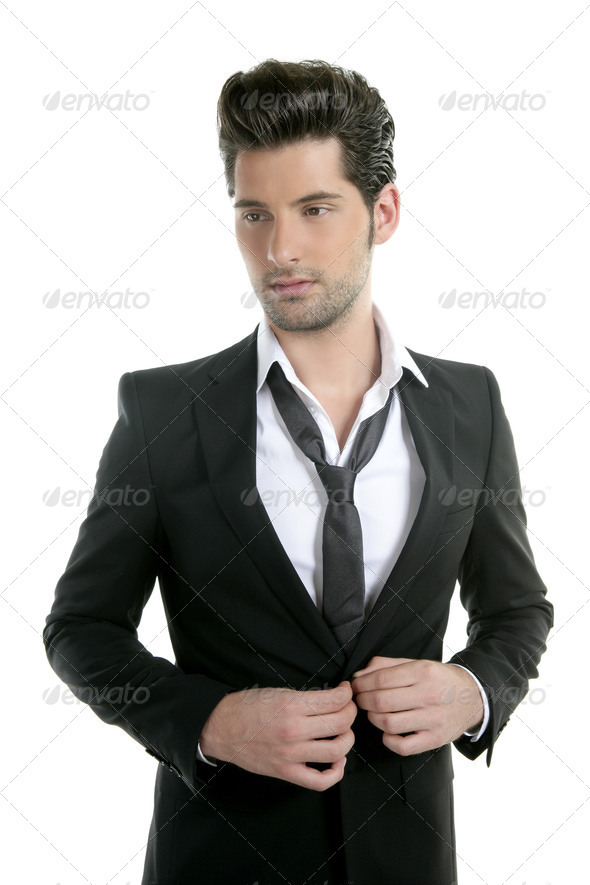 Handsome young man suit casual tie suit - Stock Photo - Images