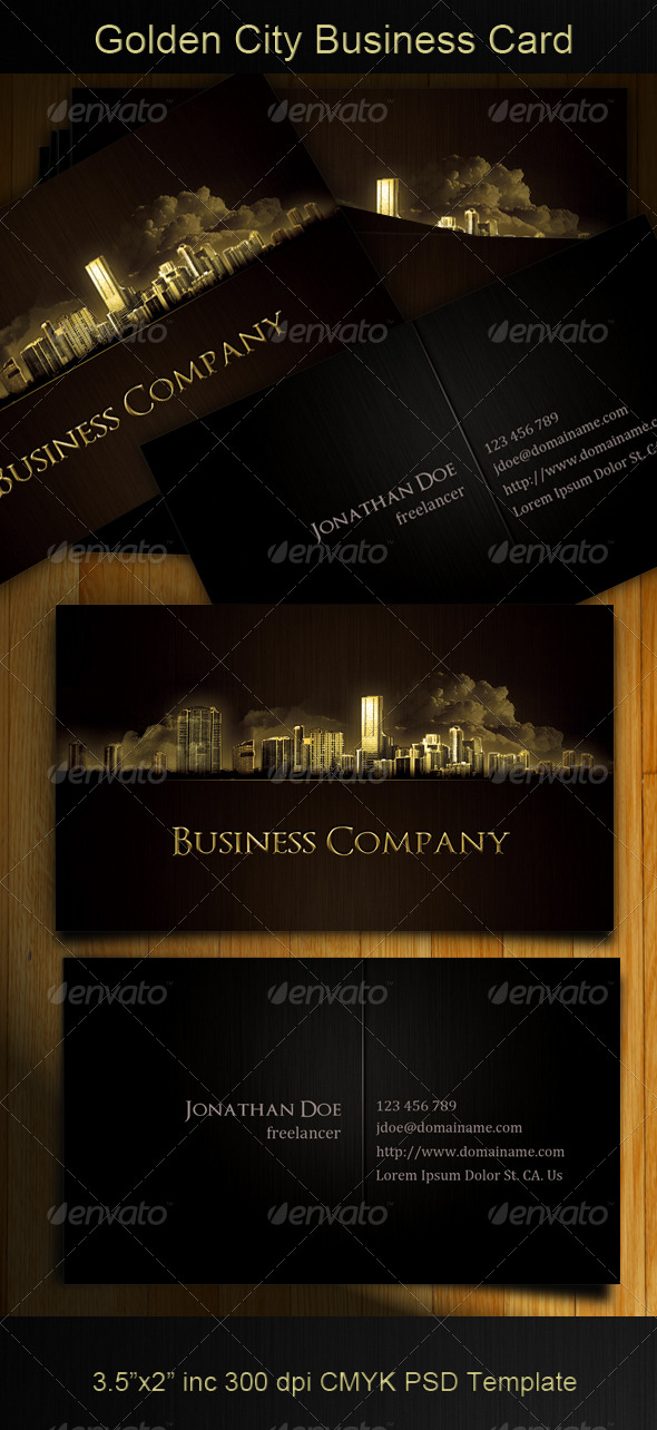 GraphicRiver Golden City Business Card 165769 GraphicRiver Golden City Business Card 165769