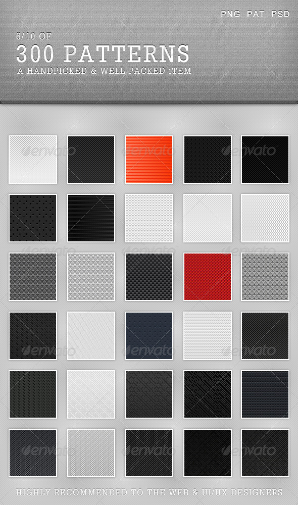 30Patterns For Web & Interfaces (PSD+PNG+.PAT) #06 - Miscellaneous Brushes
