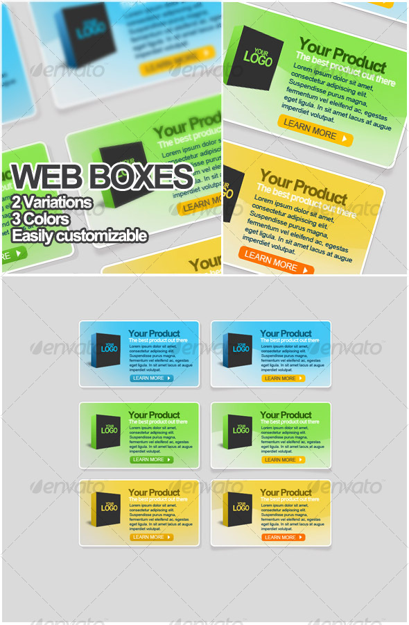 GraphicRiver Web boxes elements 55235 GraphicRiver Web boxes elements 55235