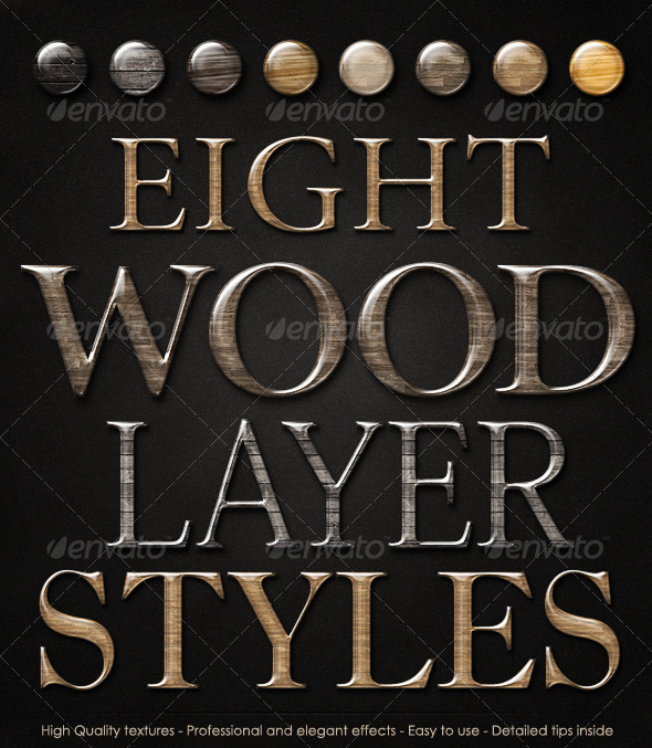 Smooth Glossy Elegant Wood Layer Styles - Text Effects Styles