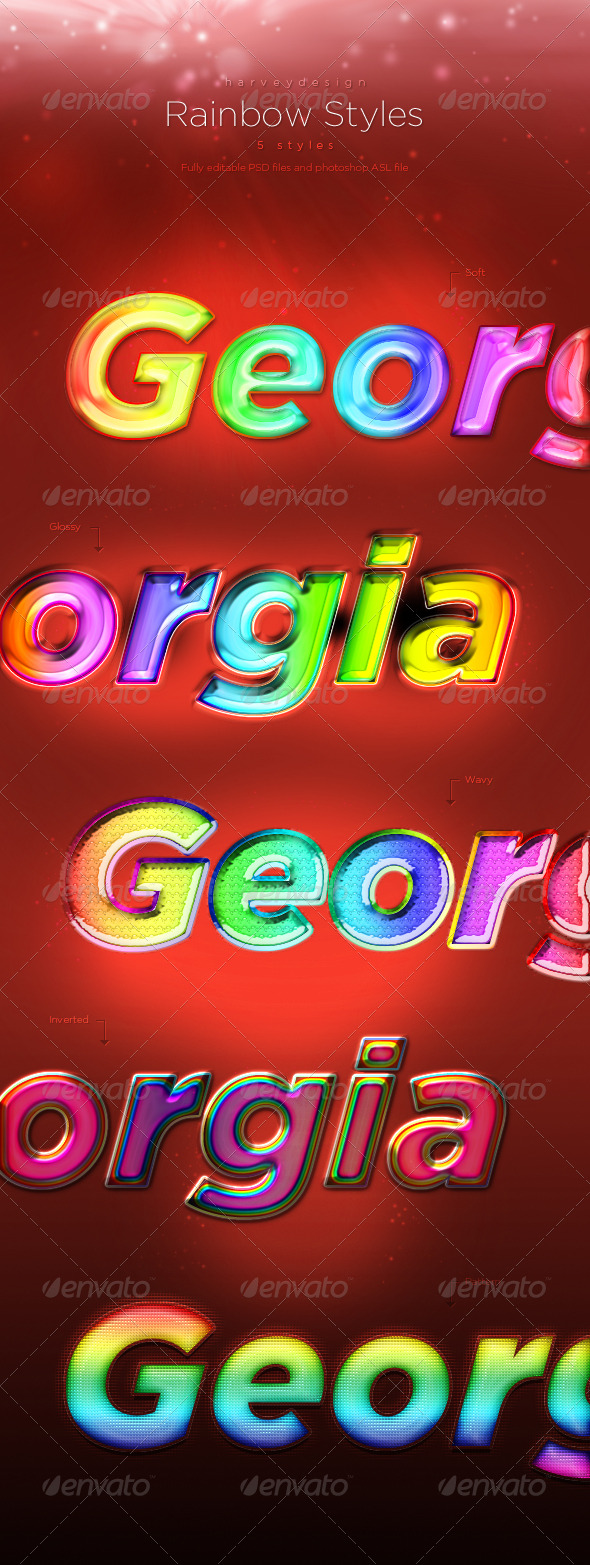 Rainbow Text Styles - Text Effects Styles