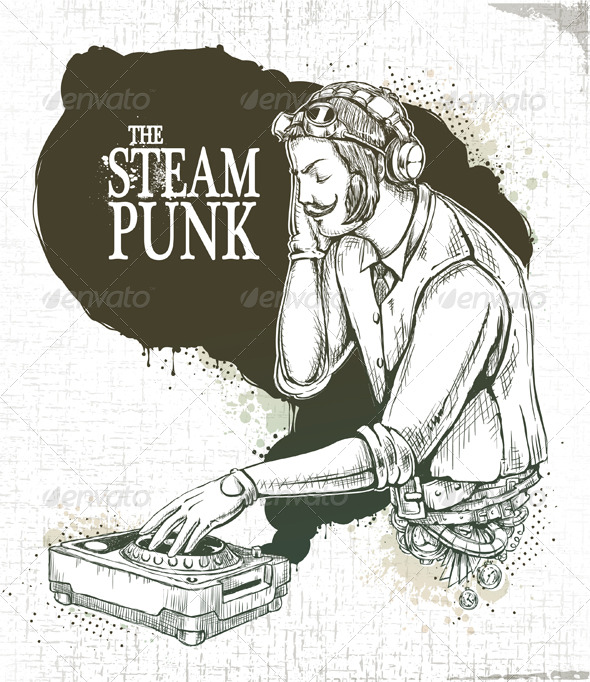 Steampunk musical poster - People Characters