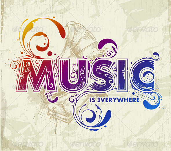 GraphicRiver Hand drawn music lettering 166105 GraphicRiver Hand drawn music lettering 166105