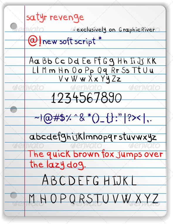 Satyr Revenge - Freehand Font - Hand-writing Script