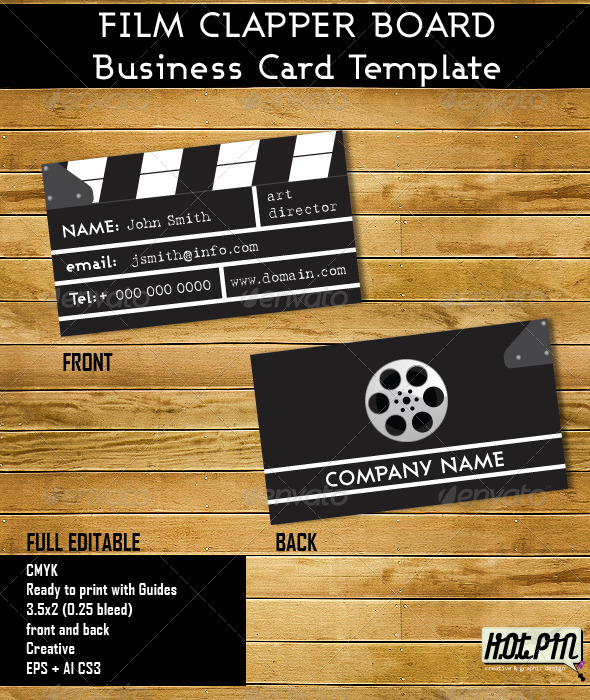 Clapper Board Business Card Template - Industry Specific Business Cards