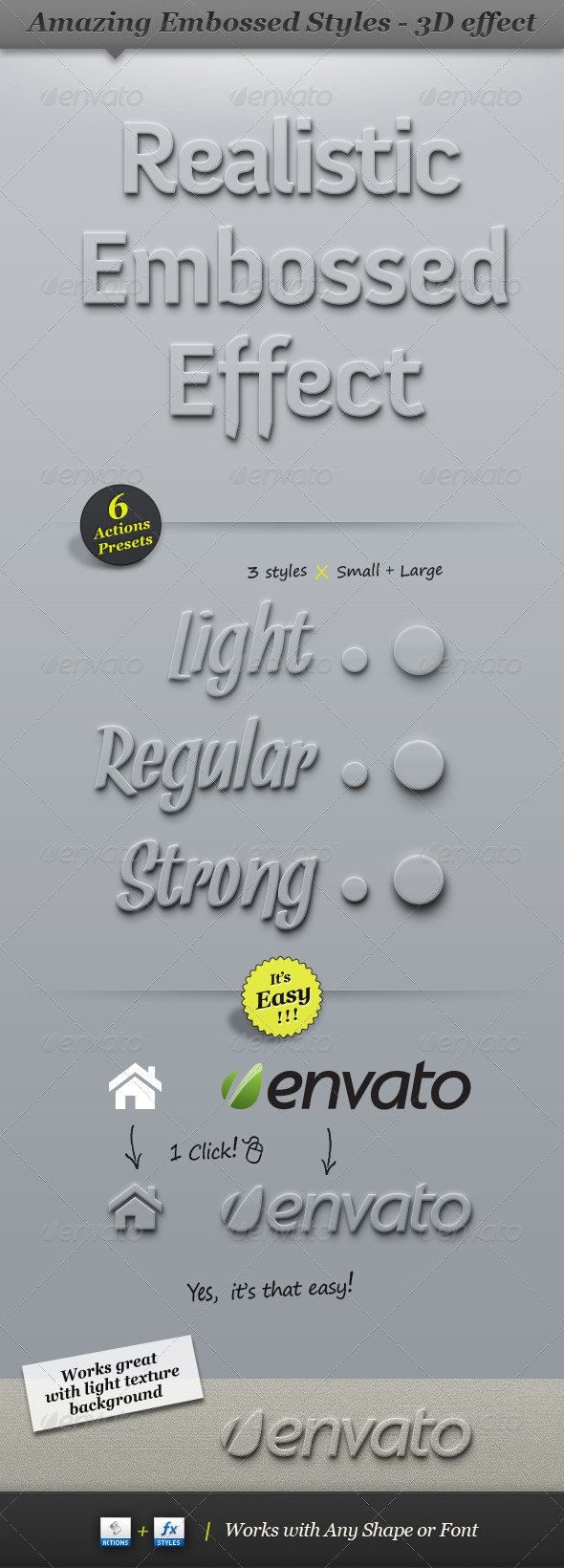 Embossed Style Effect - 3D Clean Shadow - Text Effects Styles