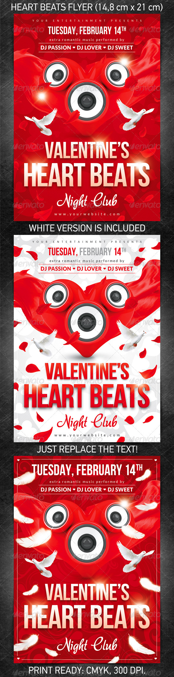 Heart Beats Flyer - Clubs & Parties Events