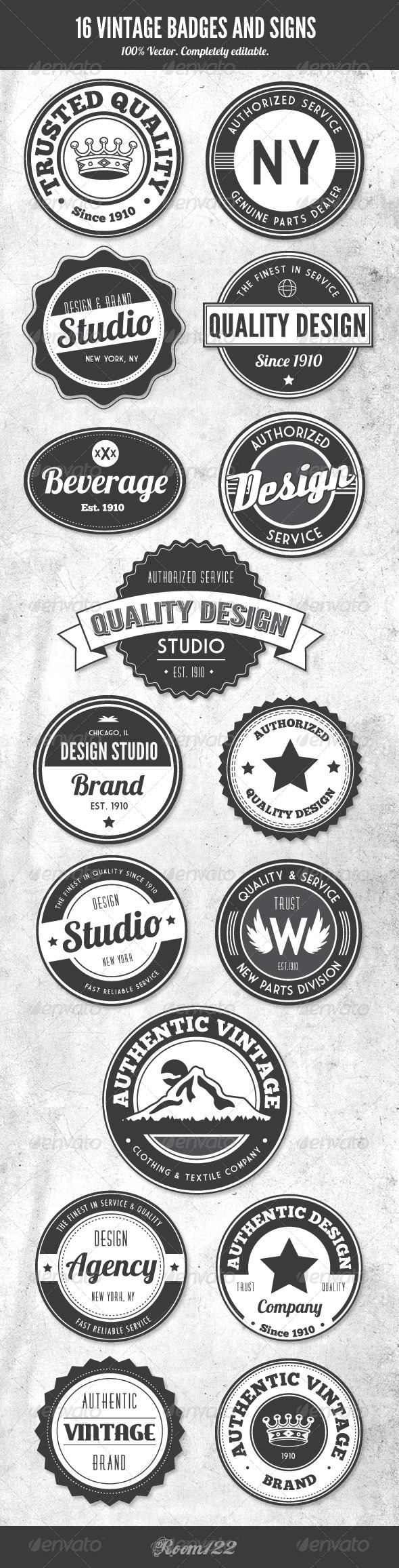 GraphicRiver Vintage Style Badges and Logos 1428962 GraphicRiver Vintage Style Badges and Logos 1428962