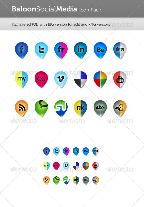 GraphicRiver Baloon Social Media Icon Pack 168686 GraphicRiver Baloon Social Media Icon Pack 168686