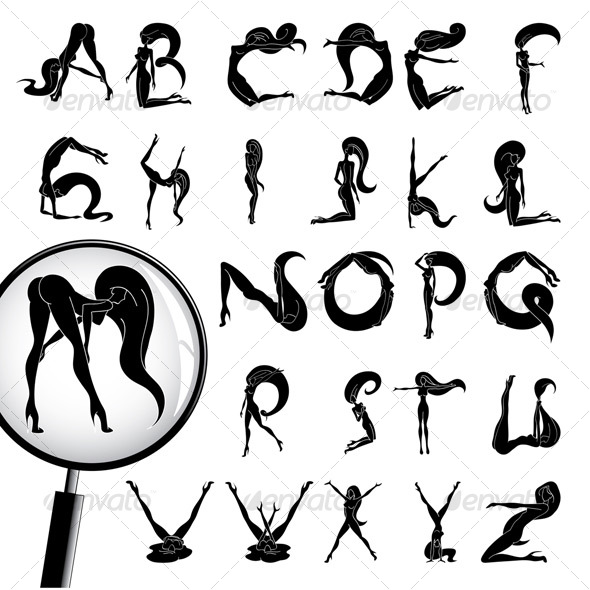 Girls Alphabet Silhouette Graphicriver