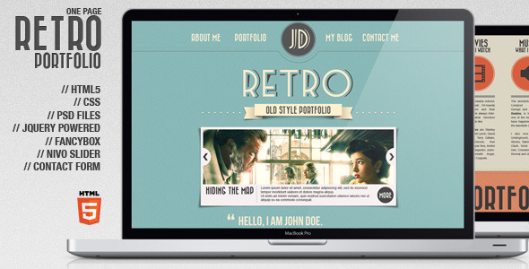 ThemeForest Retro Portfolio One Page Vintage Template 1461416 ThemeForest Retro Portfolio One Page Vintage Template 1461416