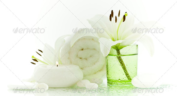 Spa concept in green and white - Stock Photo - Images